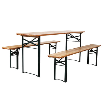 Festival Wooden Folding Beer Table & Bench Set - Slimline 6ft (1800mm)